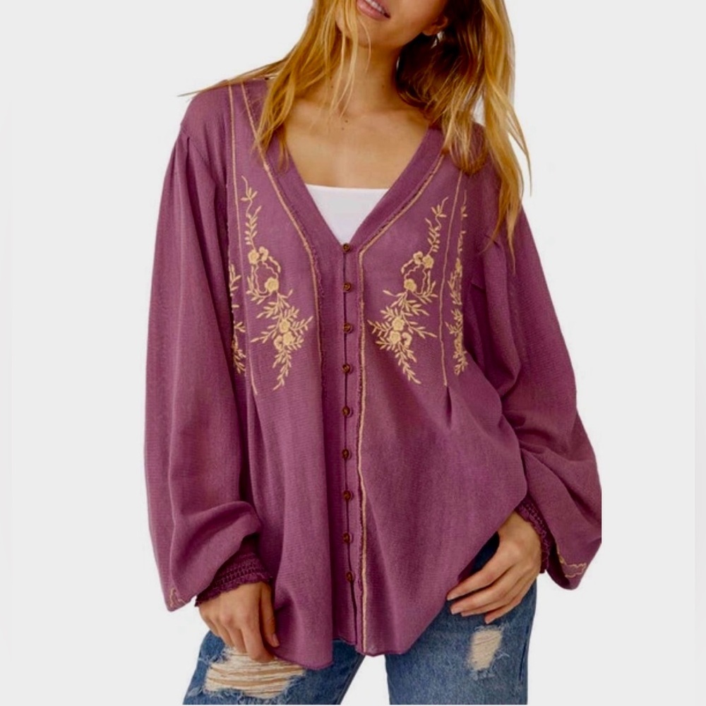 Free People Margie Embroidered Cardigan NWT